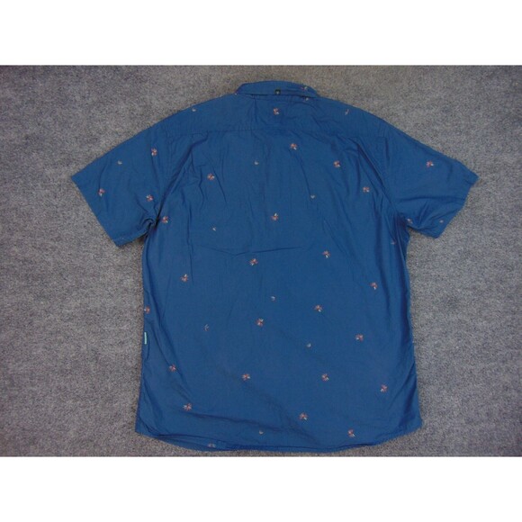 Vissla‎ Shirt Mens XL Blue Short Sleeve Button Front Fireworks Embroidered Surf - Picture 3 of 8